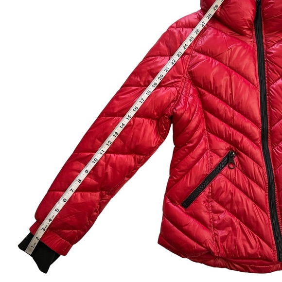 GUESS Women’s Storm Cuffs Quilted Transitional Red Puffer Jacket Size Large - Picture 12 of 16